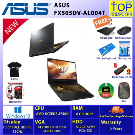 ASUS FX505DV-AL004T/RYZEN 7/8 GB/SSD 512GB/15.6 FHD 144Hz/RTX2060/WIN10/BY TOP COMPUTER